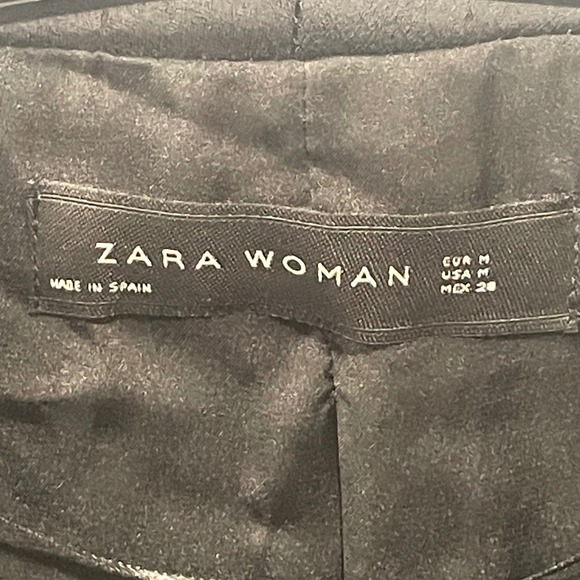 Zara Woman Floral‎ Print Blazer Jacket Size M Medium Black Blue Cream - Picture 2 of 8